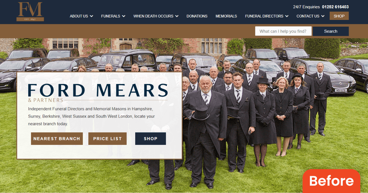 Ford Mears Homepage Before